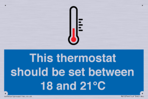 This thermostat should be set between 18 and 21°C